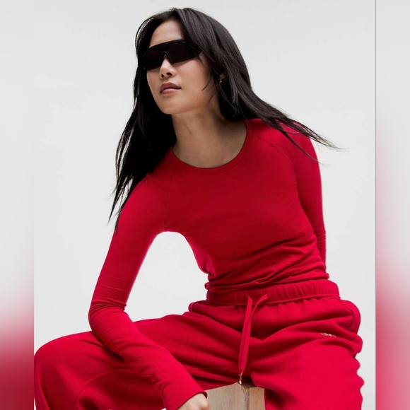 Lululemon Lunar New Year Swiftly Tech Long-Sleeve 2.0 *Waist Length Dark Red 2 - Picture 5 of 10